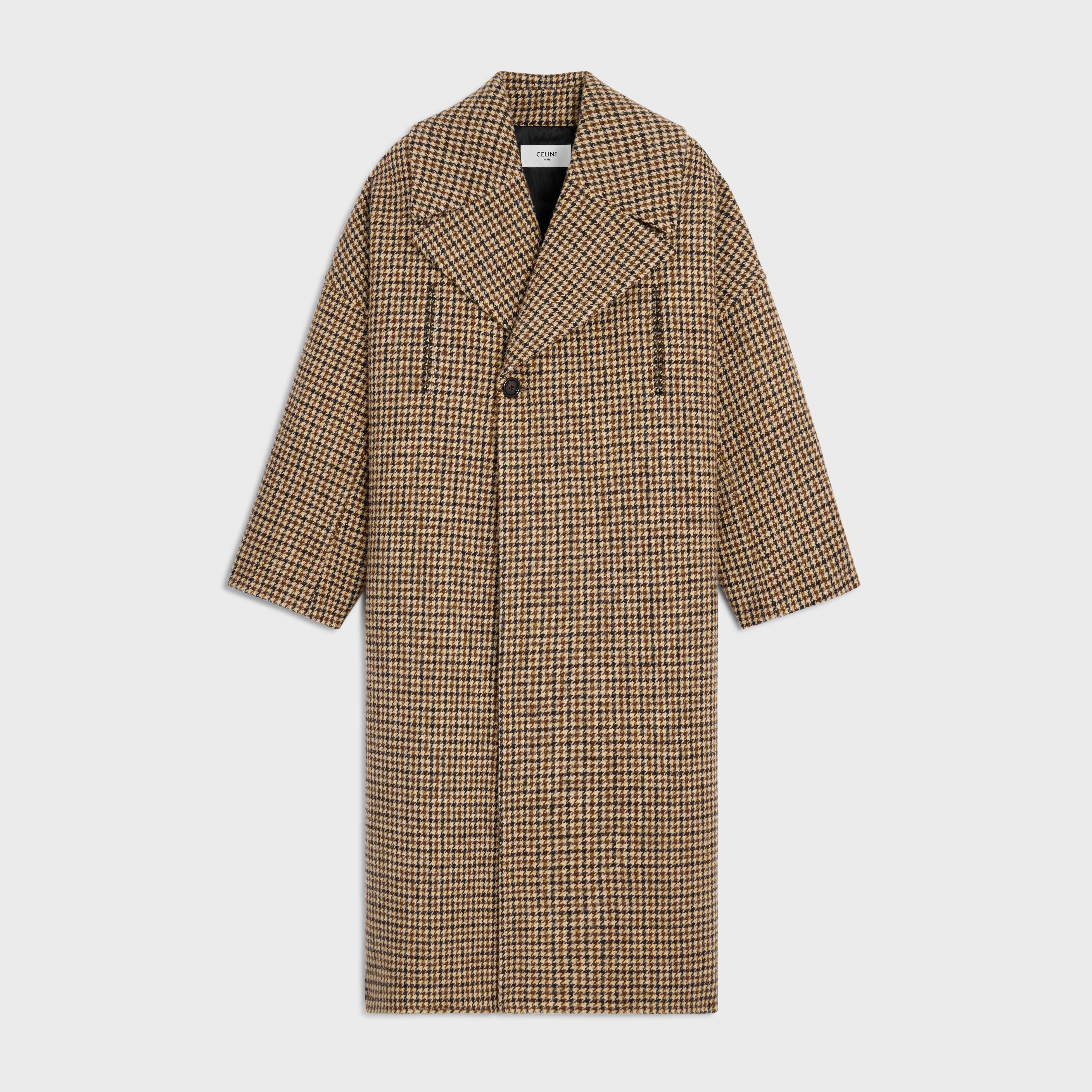 coat IN houndstooth wool - BEIGE / MARRON | CELINE